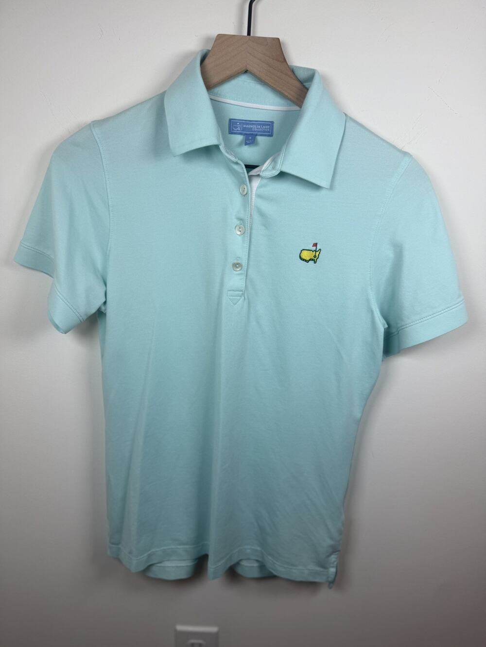 Magnolia Lane Collection Master's Logo Augusta Golf Mint Polo Shirt Size S